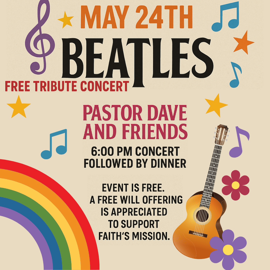 Beatles tribute concert at Faith UMC in Lombard. Free family event!